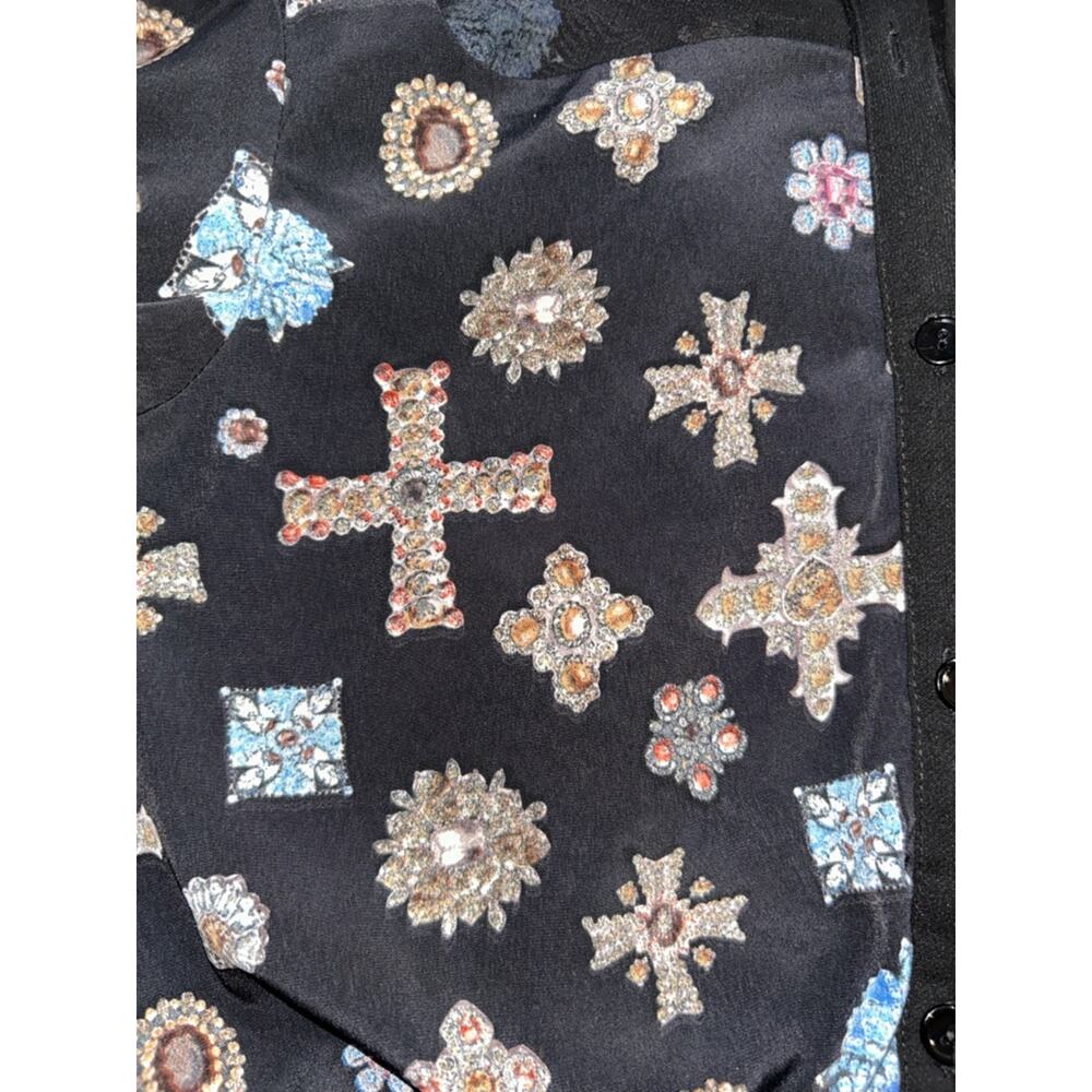 Line & Dot Baroque Jeweled Collar Cutout Dress Black Size S - Picture 4 of 7